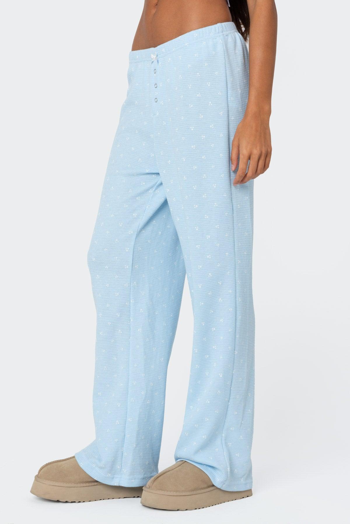 Petal Printed Waffle Pants Product Image
