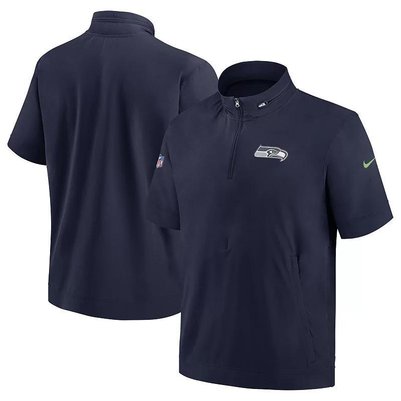Indianapolis Colts Sideline Coach Nike Mens NFL 1/2-Zip Short-Sleeve Hooded Jacket Product Image