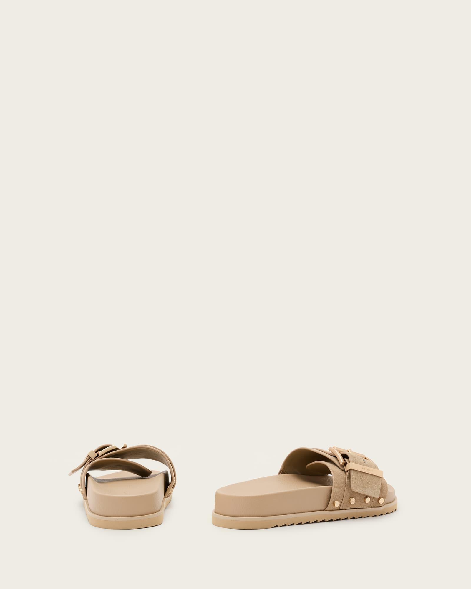 Ellie Studded Buckle Leather Sliders Product Image