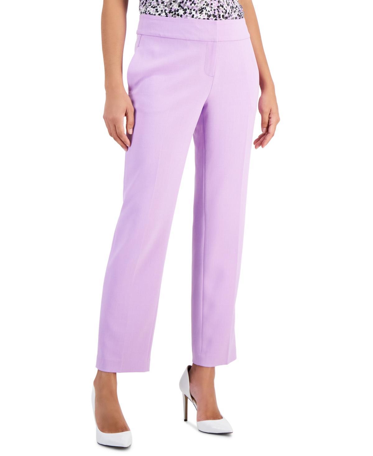 Kasper Womens Stretch-Crepe Straight-Leg Pants, Regular and Petite Sizes Product Image