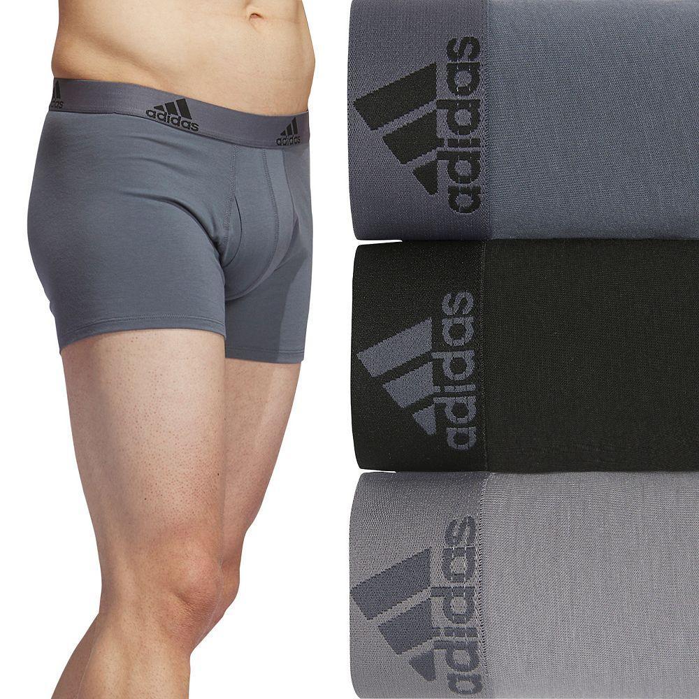 Men's adidas 3-Pack Stretch Trunk Boxer Briefs, Size: XXL, Onix Gray Black Gray Product Image