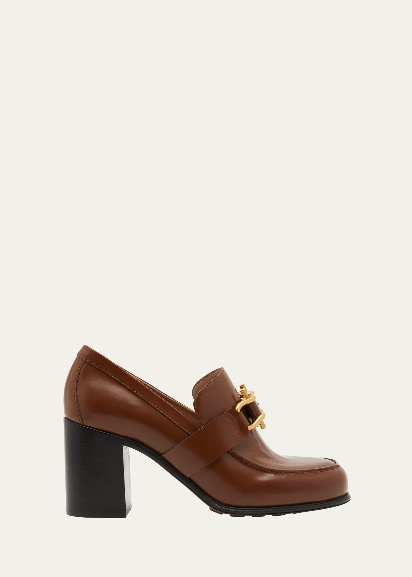 Monsieur Calfskin Leather Bit Pumps Product Image
