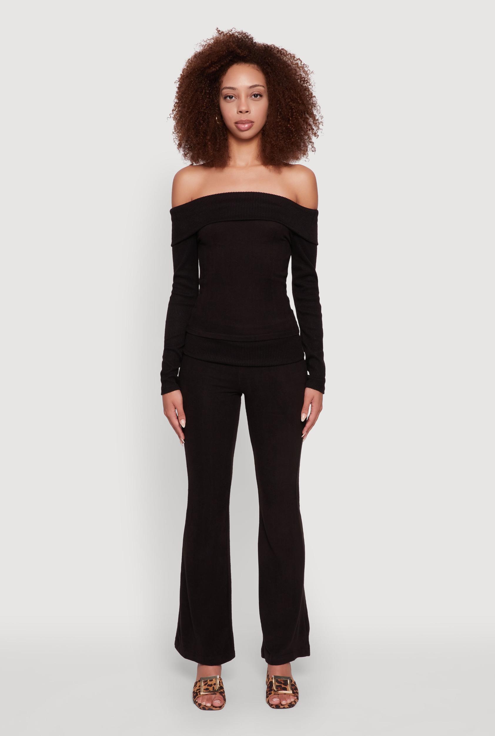 Womens Haute Monde High Waisted Flare Leg Pants Product Image