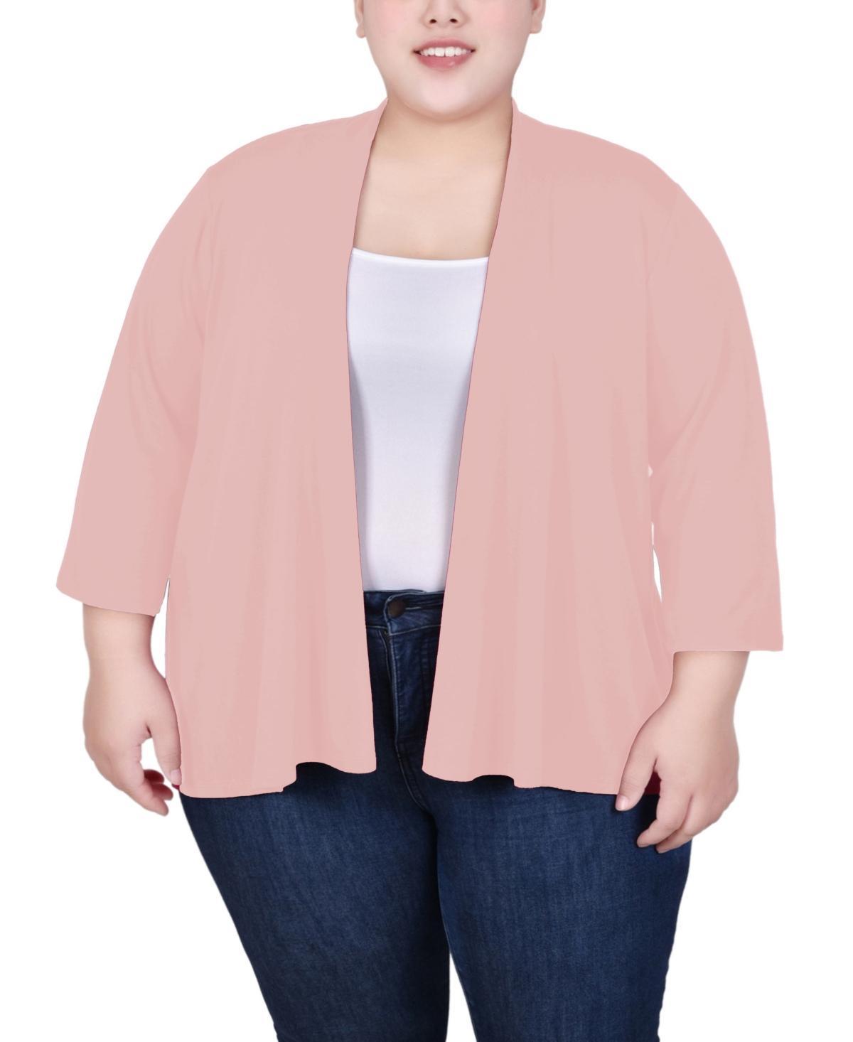 Ny Collection Plus Size Draped Open-Front Cardigan Sweater Product Image