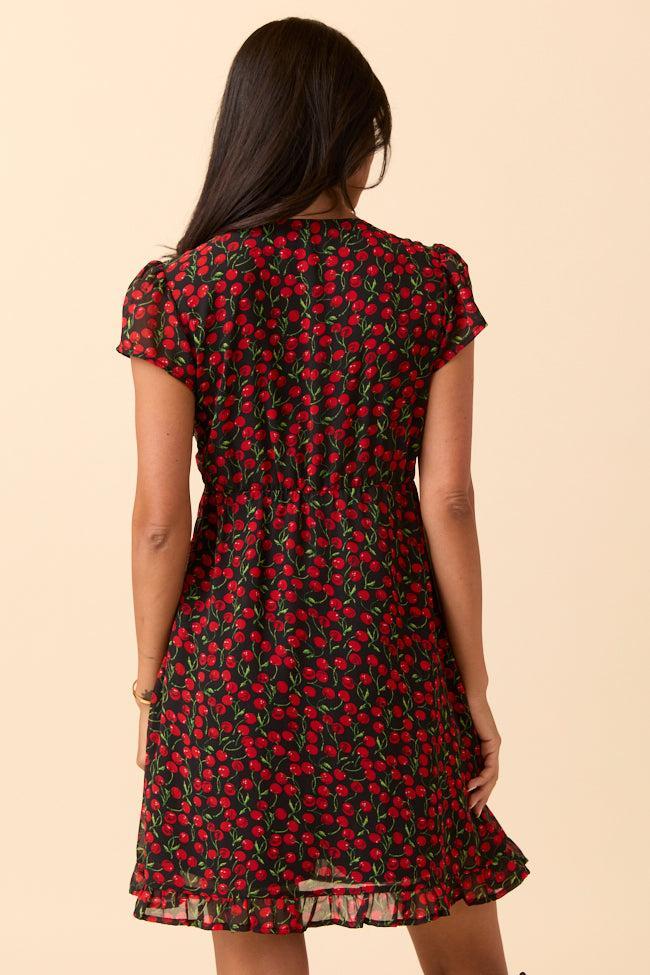 Amari Black Cherry Print Dress Cece Barnes X Pink Lily Product Image