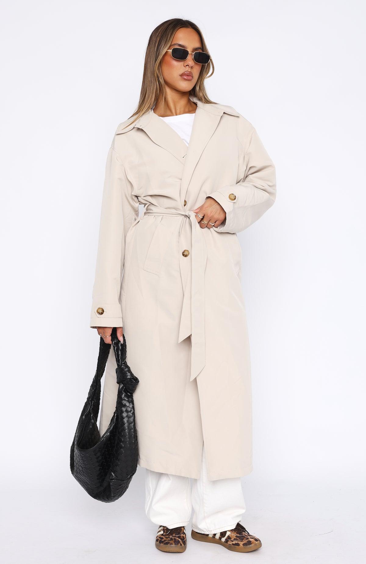 Keep A Secret Trench Coat Dove Product Image