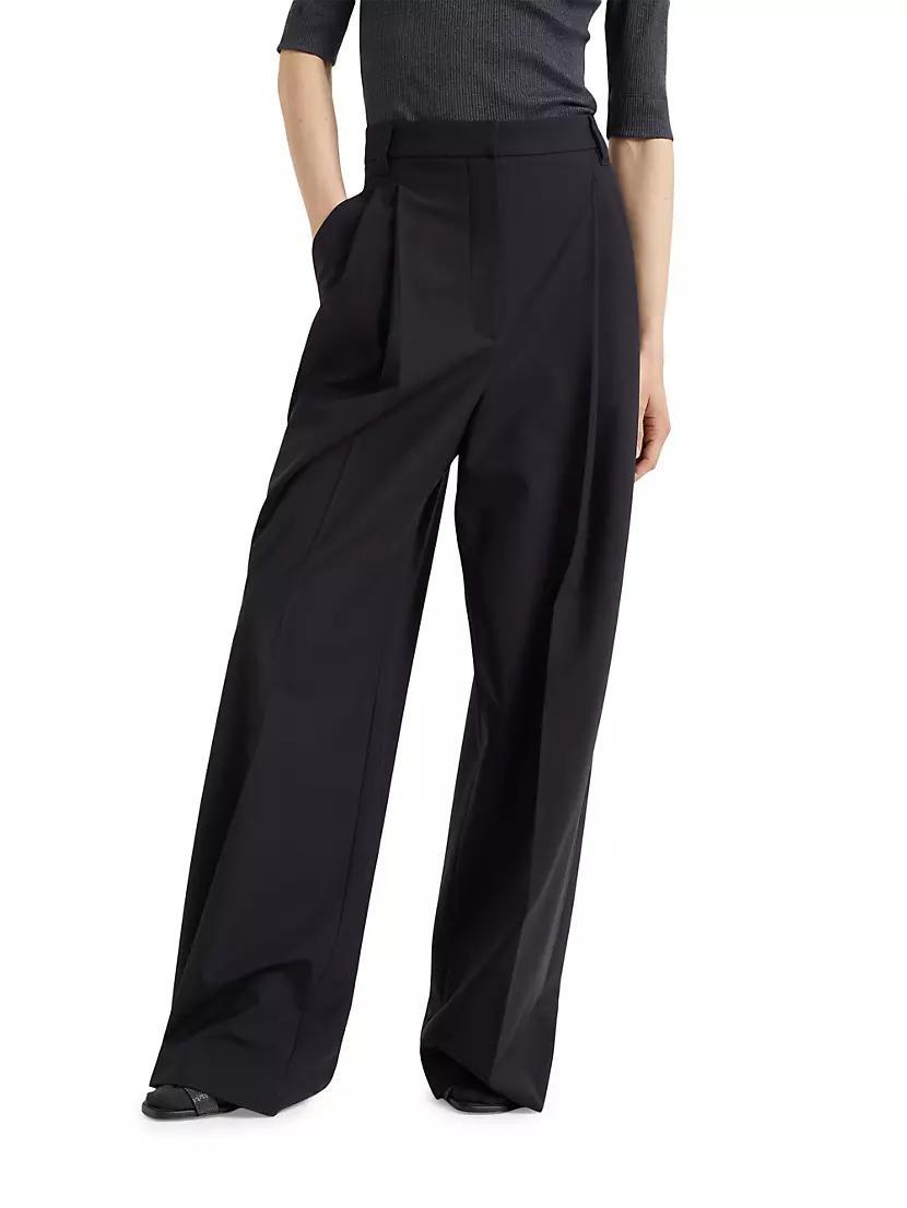 Tropical Luxury Wool High Waist Wide Trousers Product Image