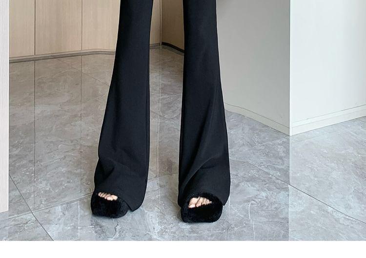 Mock Two-Piece High Rise Plain Bootcut Pants Product Image