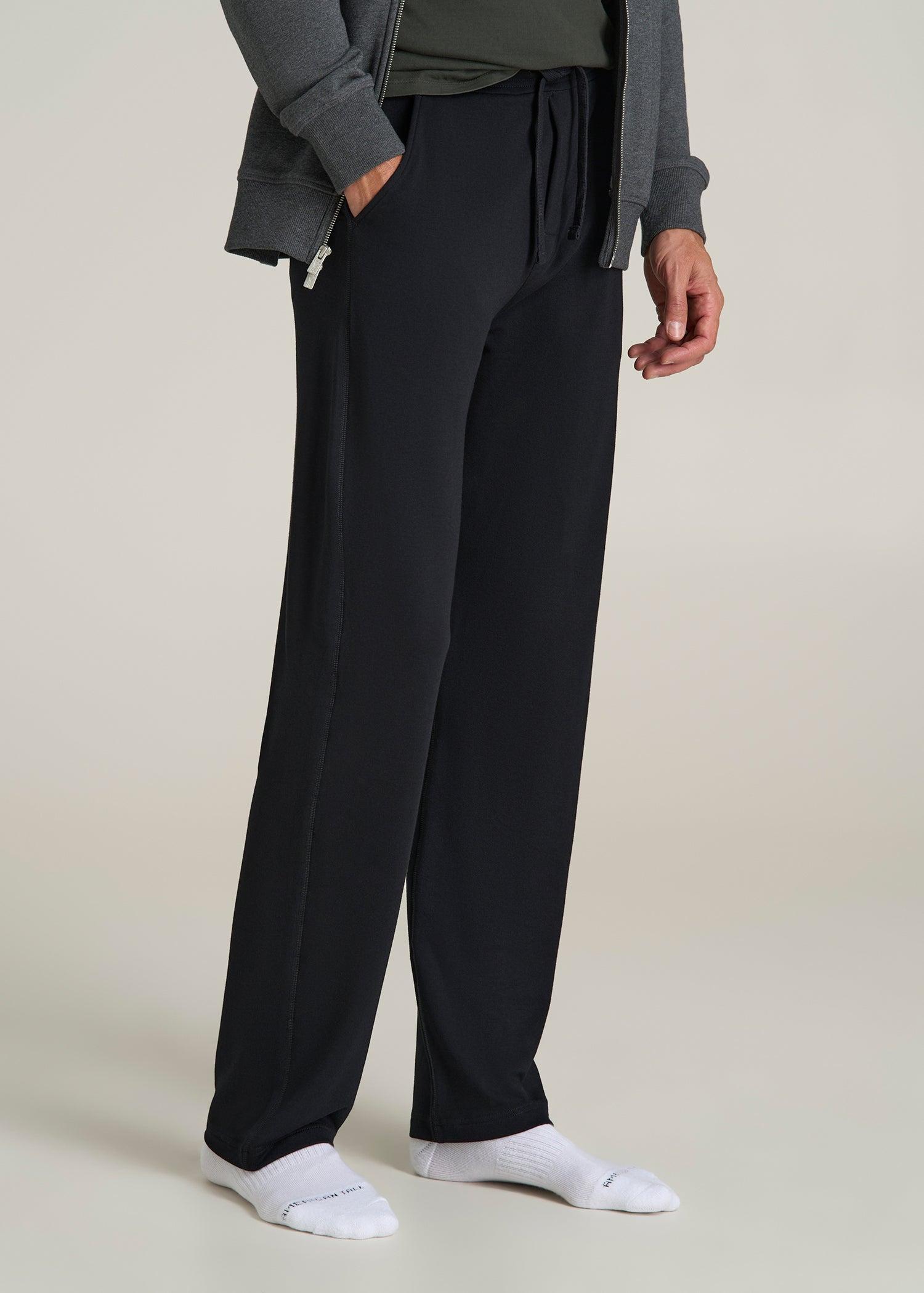 Open-Bottom Tall Men's Pajama Pants in Black Product Image