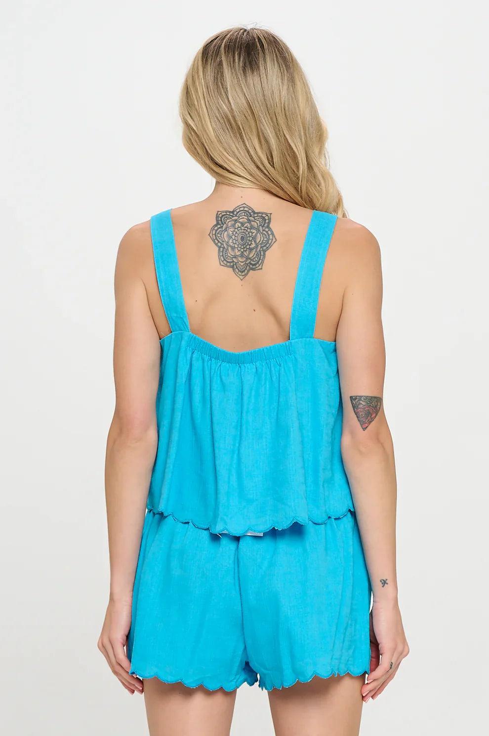 Meet Me In Santorini Aegean Sky Scalloped Detailed Set Product Image