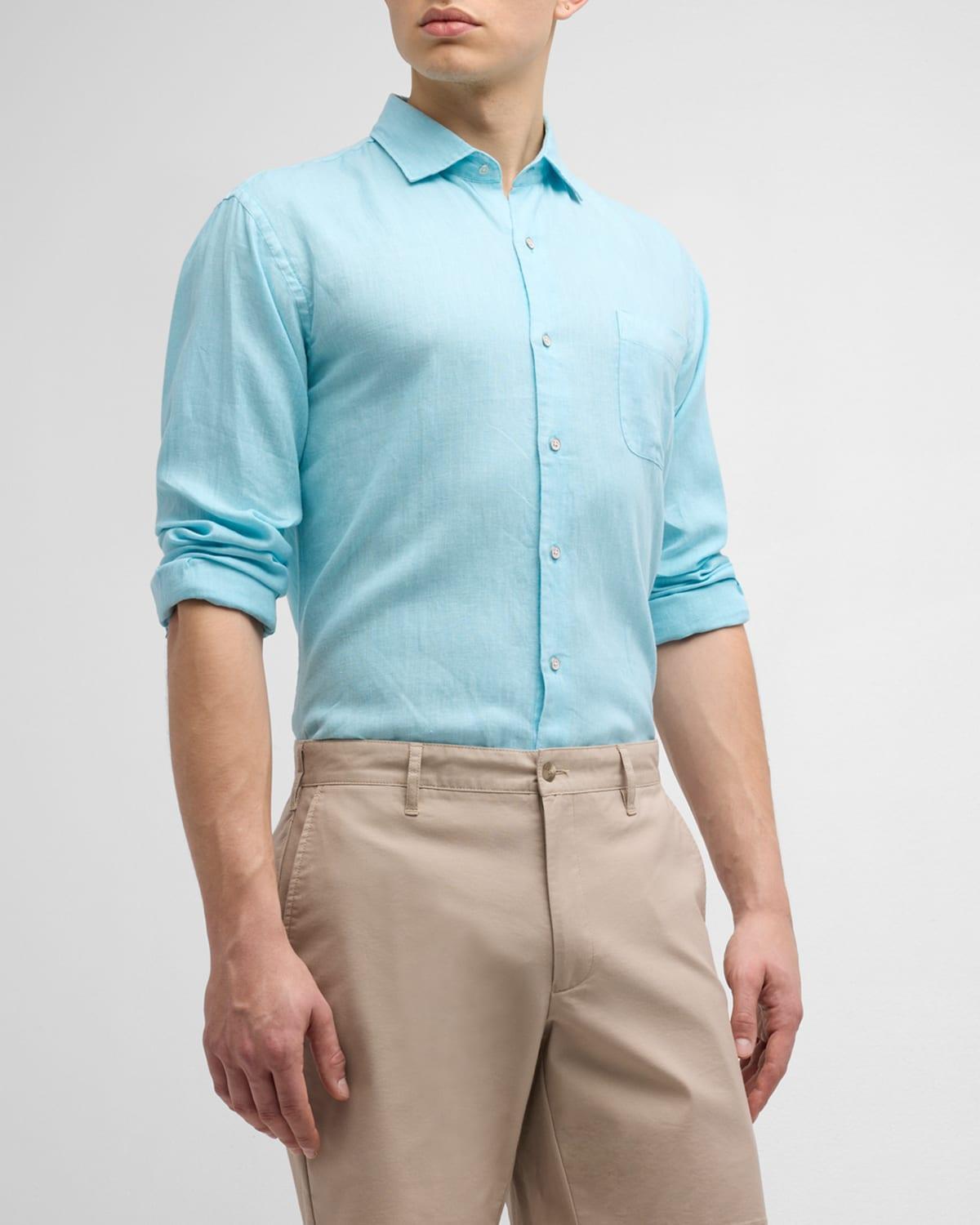 Men's Coastal Garment-Dyed Linen Sport Shirt Product Image
