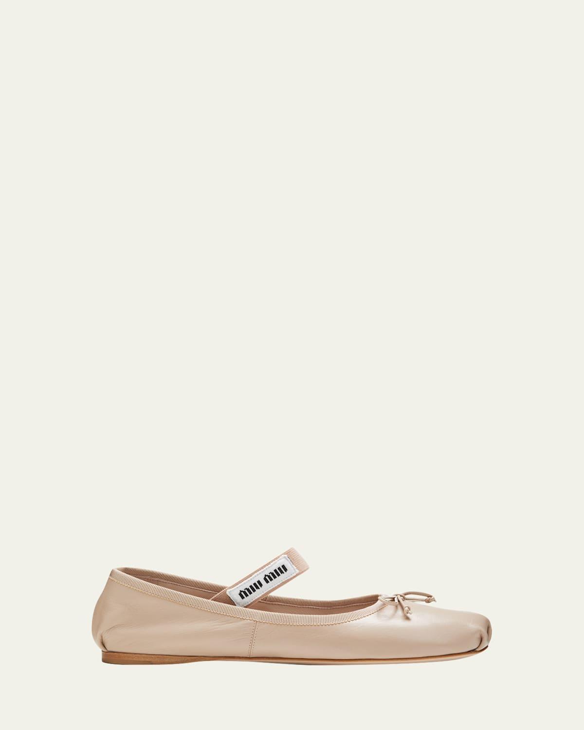 Leather Ballerina Flats Product Image