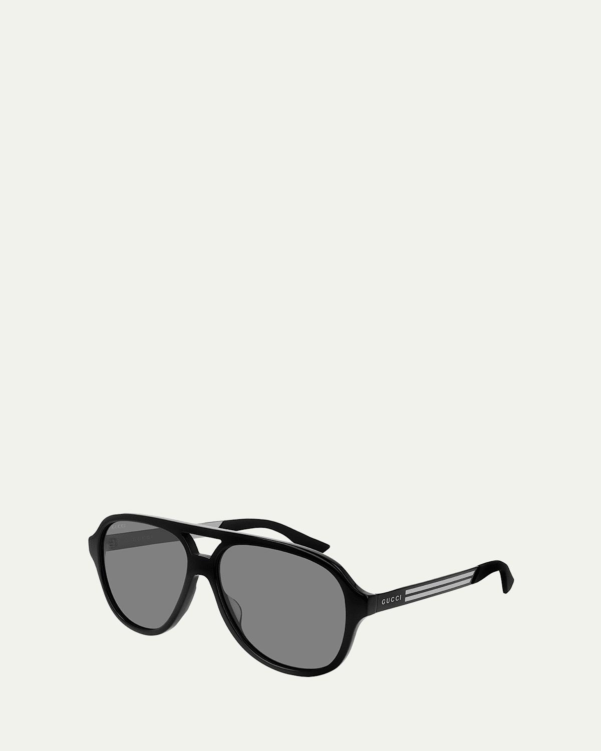 Mens Aviator Logo Sunglasses Product Image
