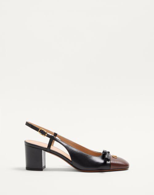 VALENTINO GARAVANI Vlogo 65 Tasseled Two-tone Leather Slingback Pumps In Black Product Image