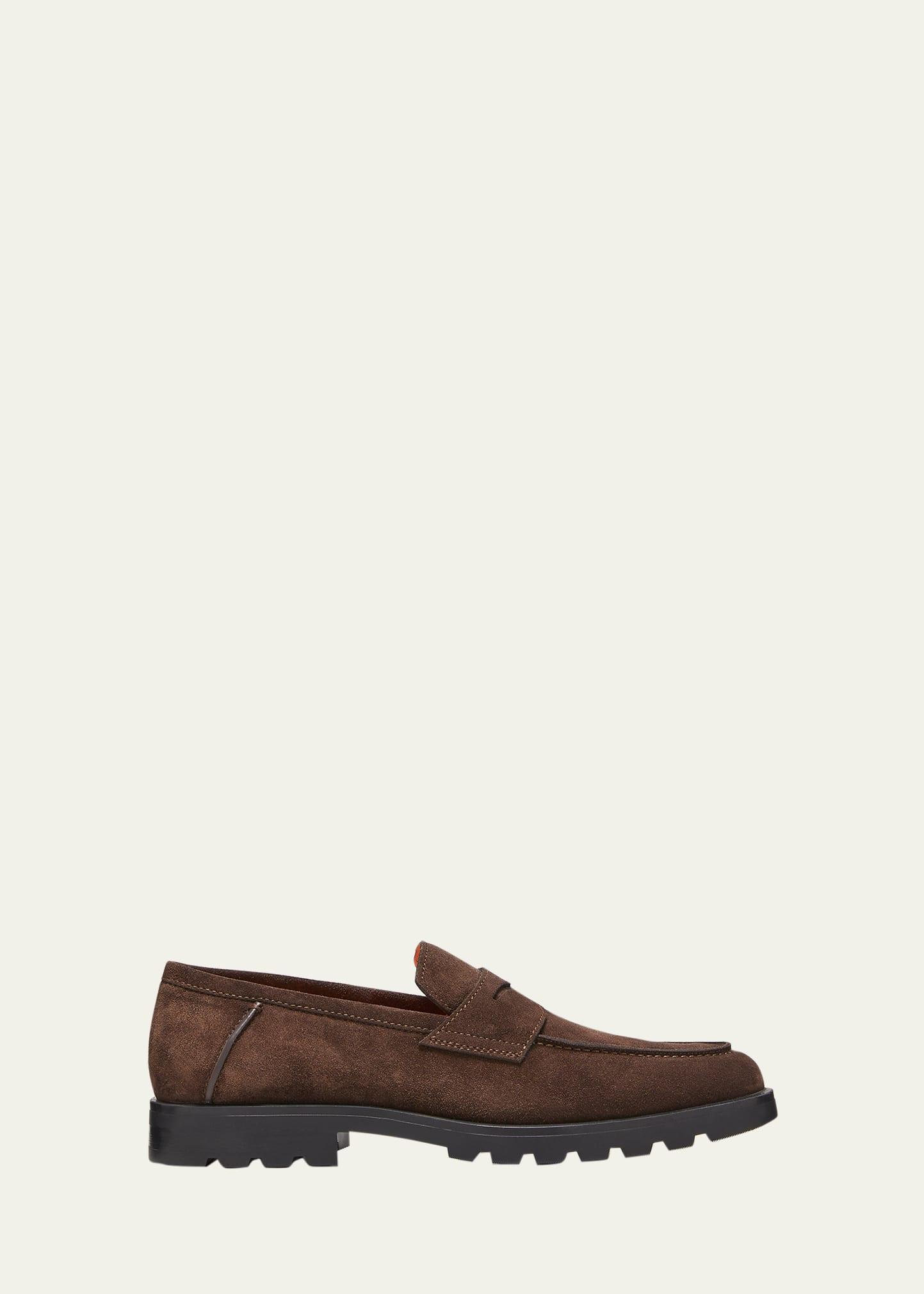 Mens Burnished Suede Loafers Product Image