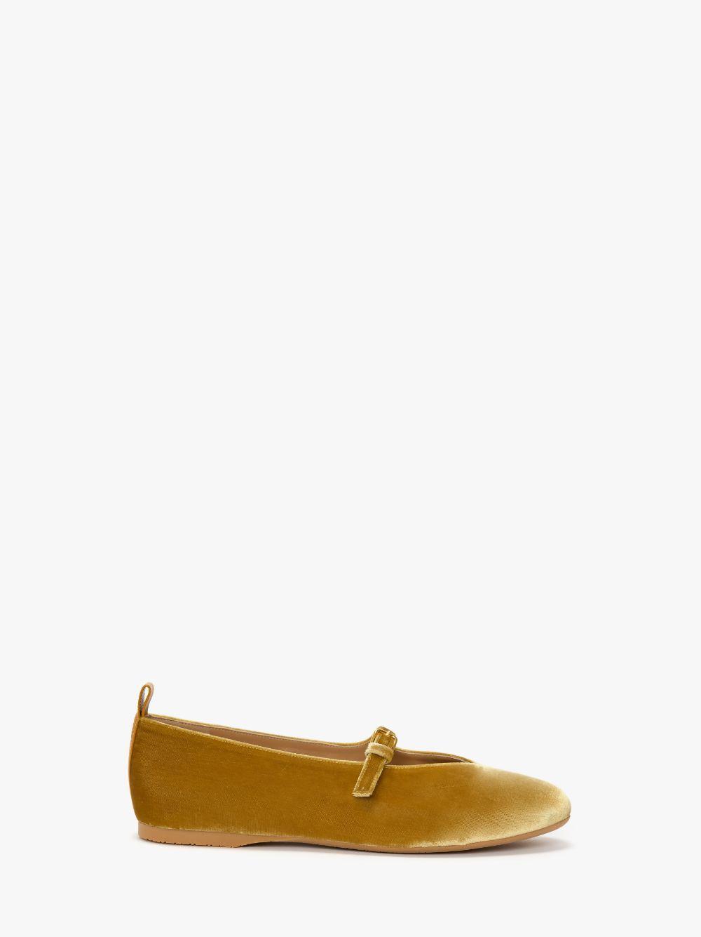 VELVET BALLERINAS WITH STRAP in yellow | JW Anderson US  Product Image