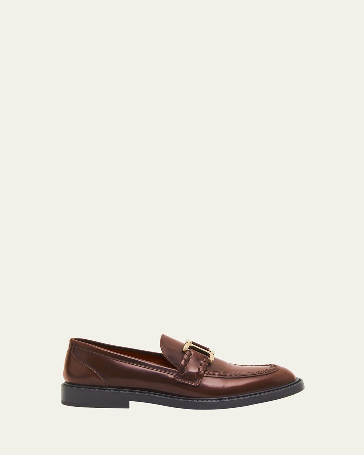 Womens Marcie Logo Buckle Leather Loafers Product Image