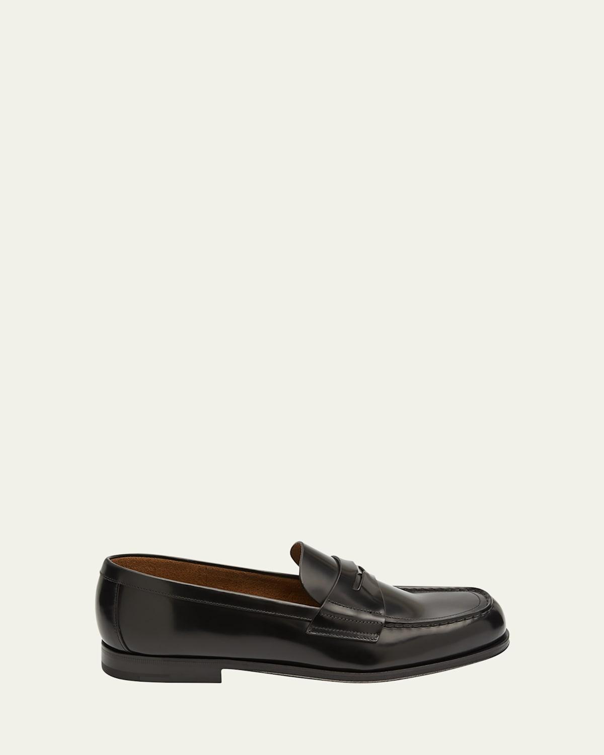 Prada Mens Brushed Leather Loafers Product Image