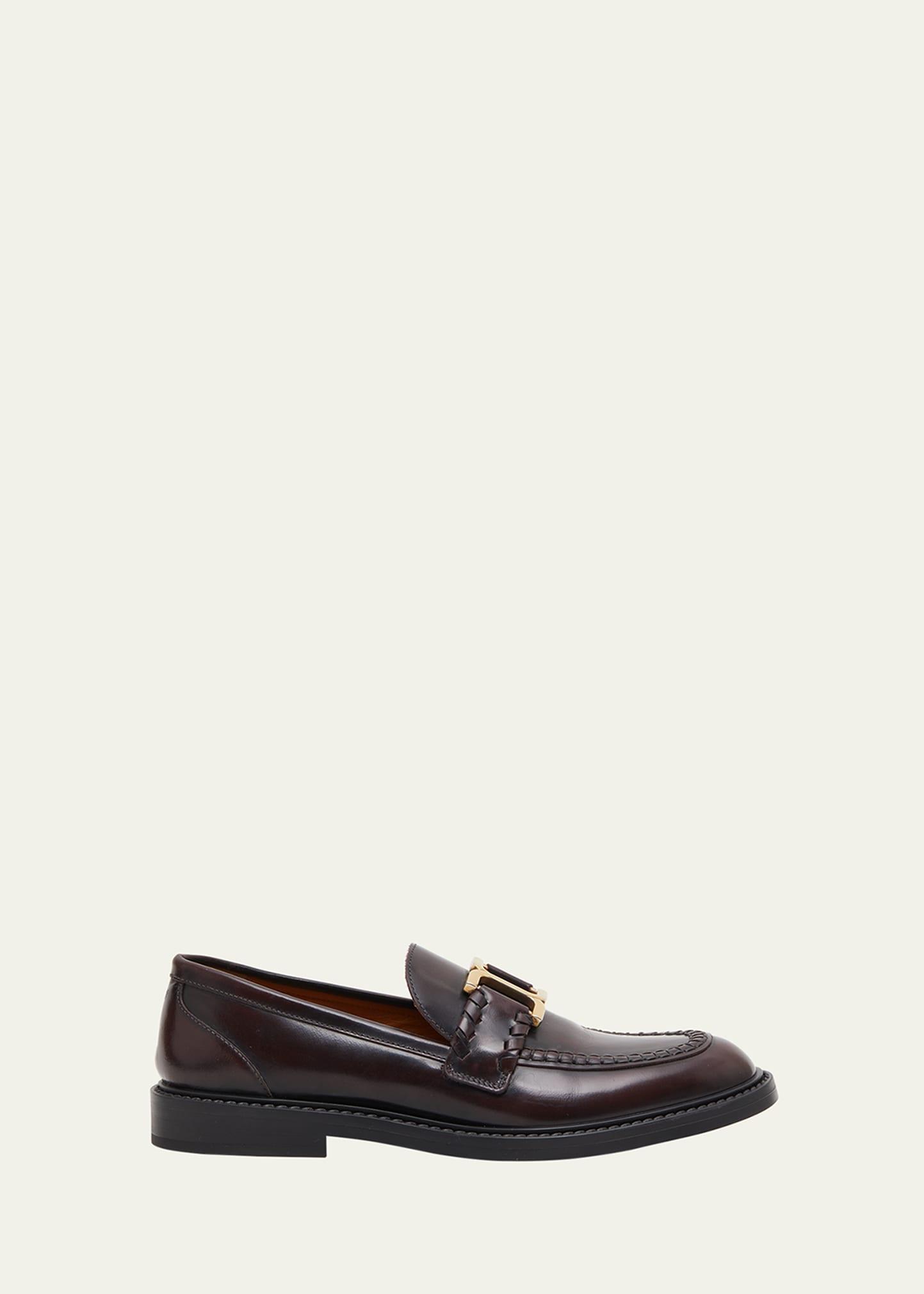 Womens Marcie Logo Buckle Leather Loafers Product Image