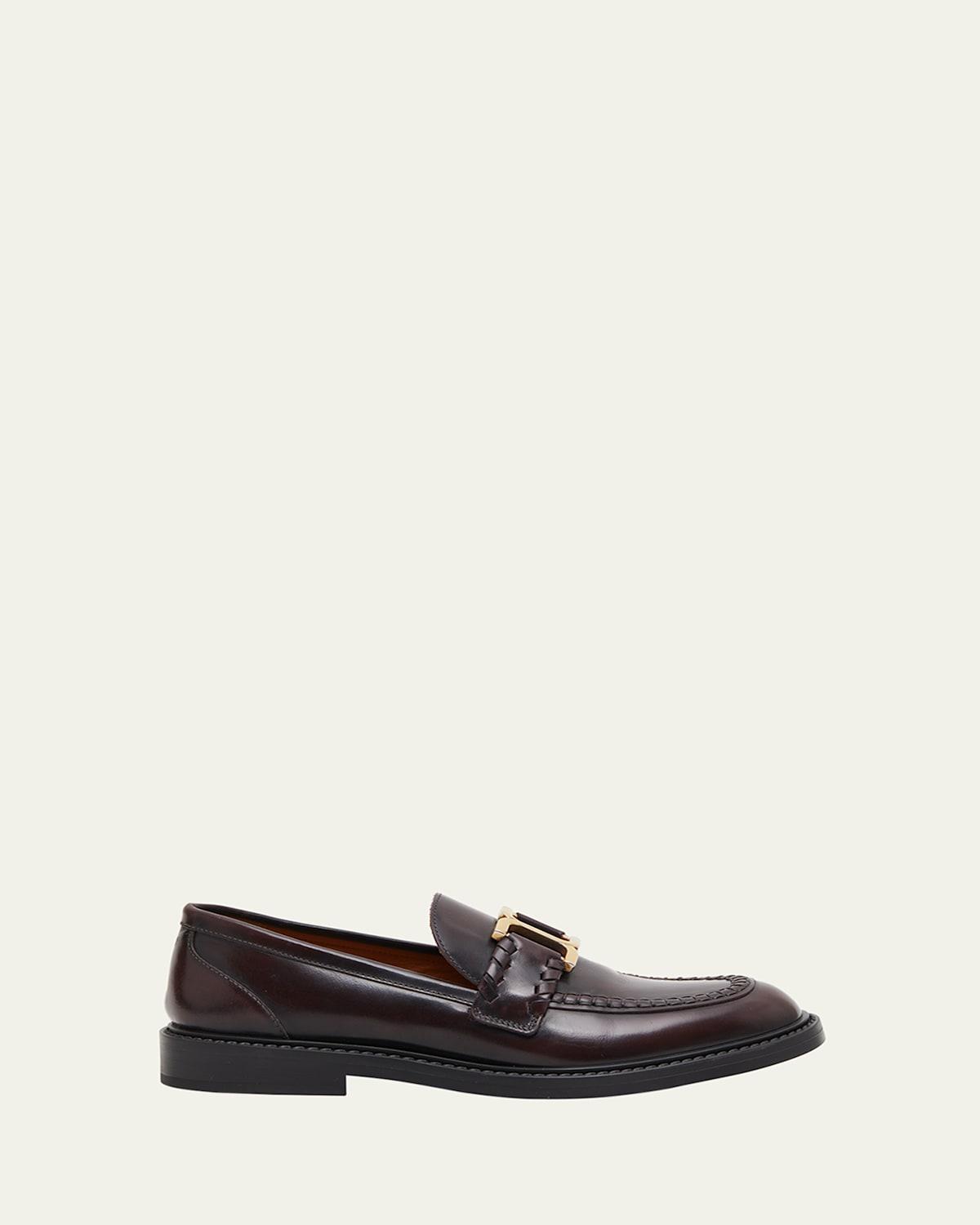 Womens Marcie Logo Buckle Leather Loafers Product Image