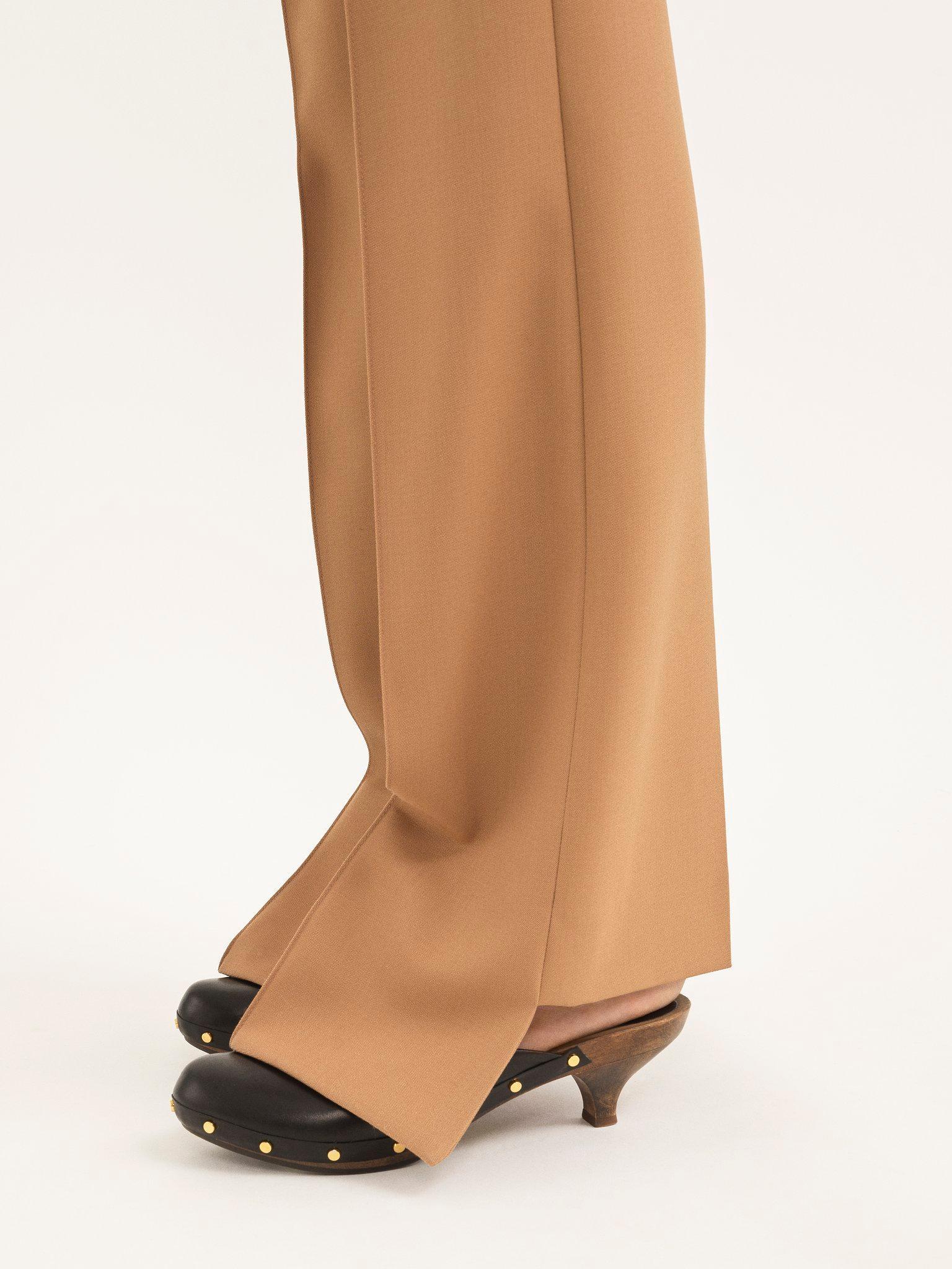 Broken-heel slim pants in wool grain de poudre Product Image
