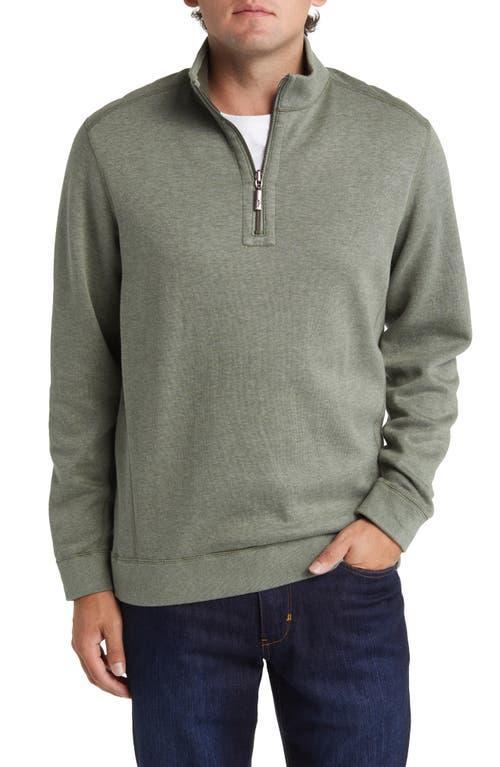 Tommy Bahama Flip Coast 1/2 Zip (Forest Night Heather) Men's Sweatshirt Product Image