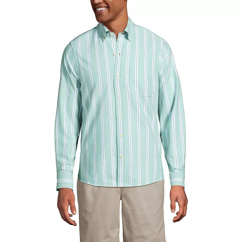 Mens Lands End Button-Down Sail Rigger Oxford Button-Down Shirt Green Product Image