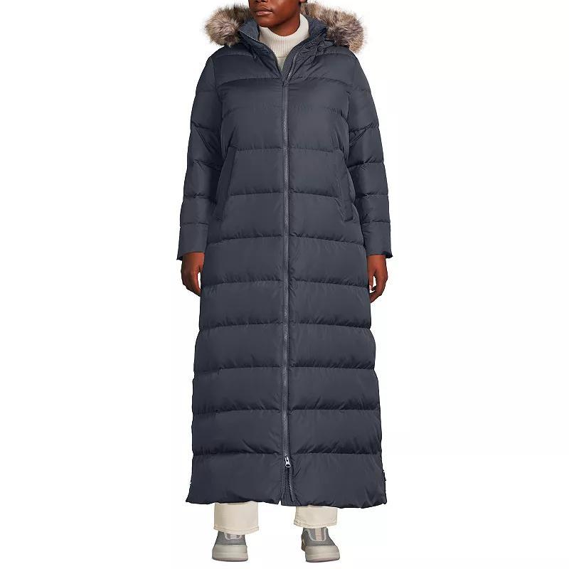 Plus Size Lands End Hooded Maxi Down Puffer Coat, Womens Product Image