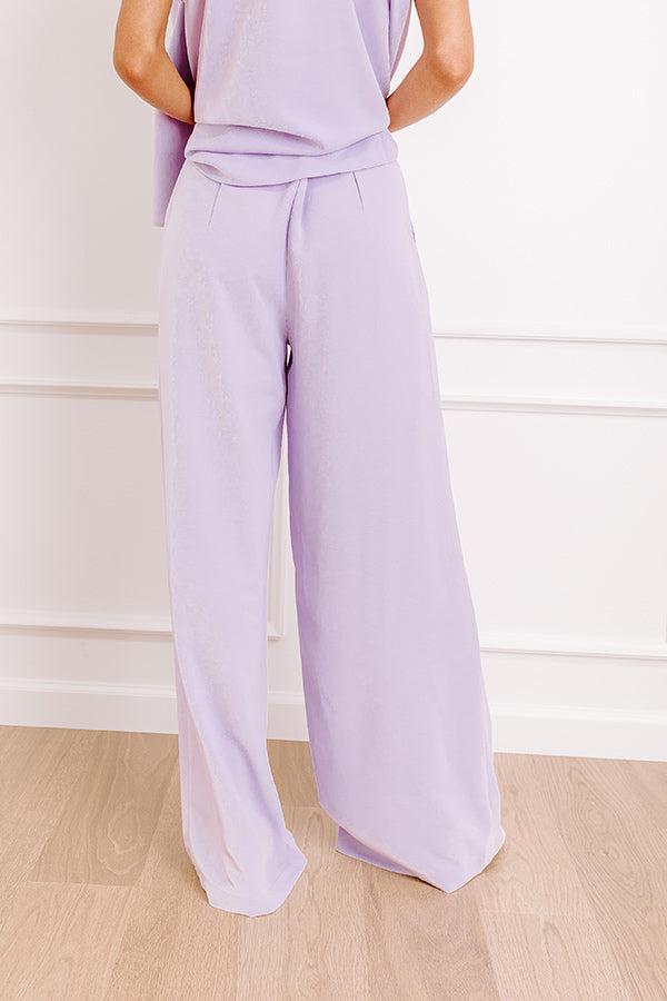 Courtyard Charm High Waist Wide Leg Pants in Lavender Product Image