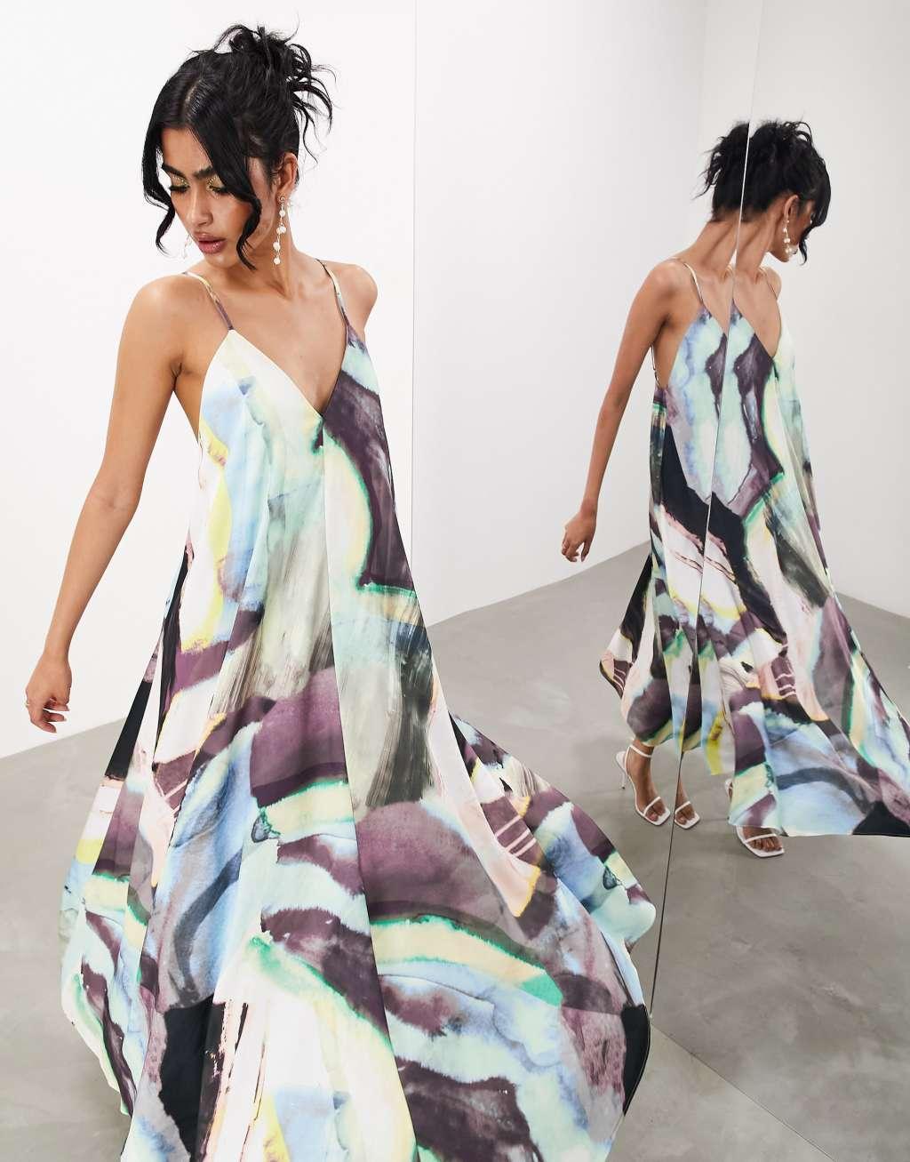 ASOS EDITION statement strappy v neck maxi dress Product Image