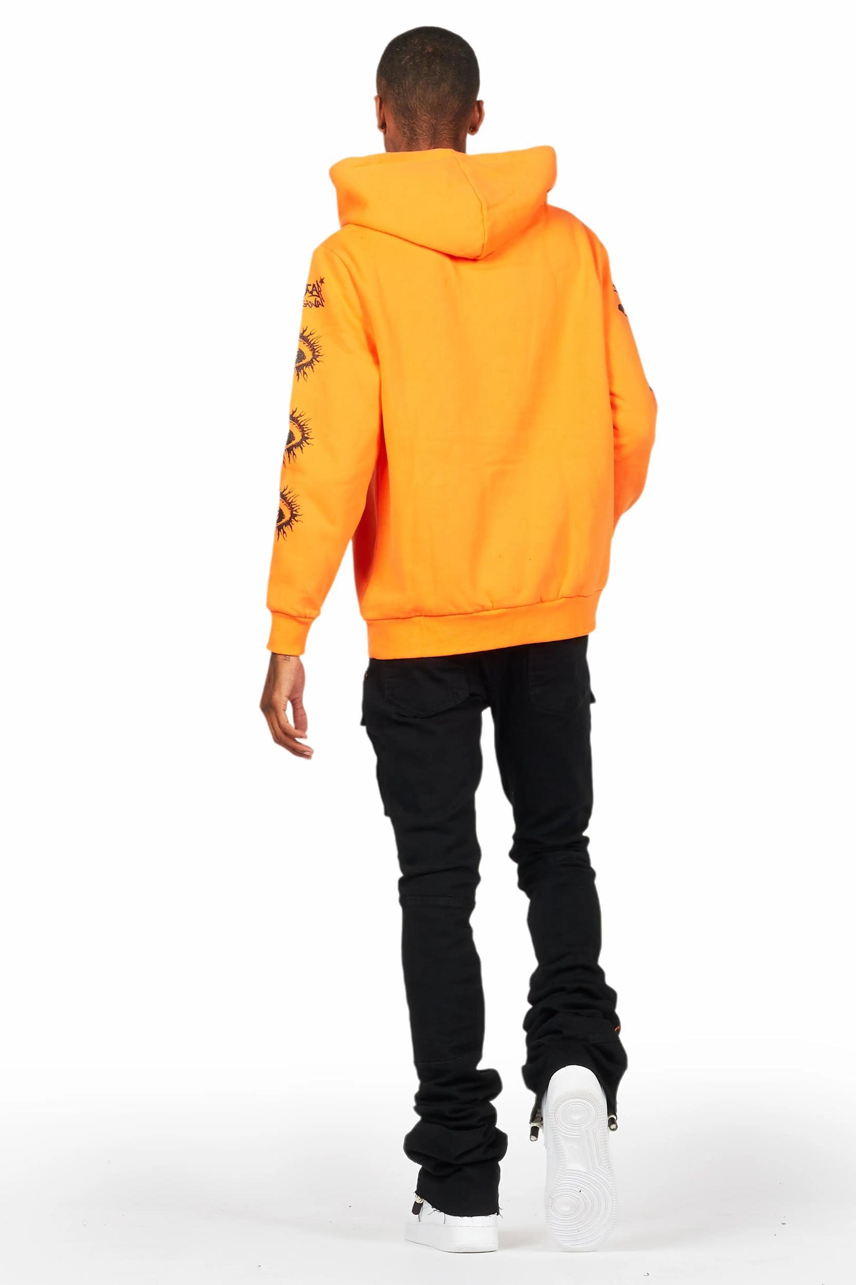 All Seeing Eyes Orange Hoodie/Super Stacked Flare Jean Bundle Male Product Image