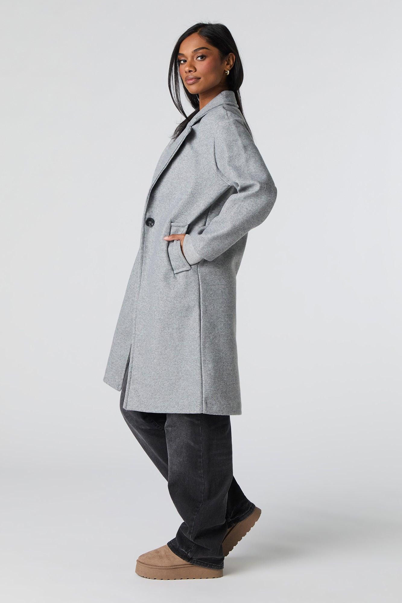 Single Button Collared Midi Coat Female Product Image