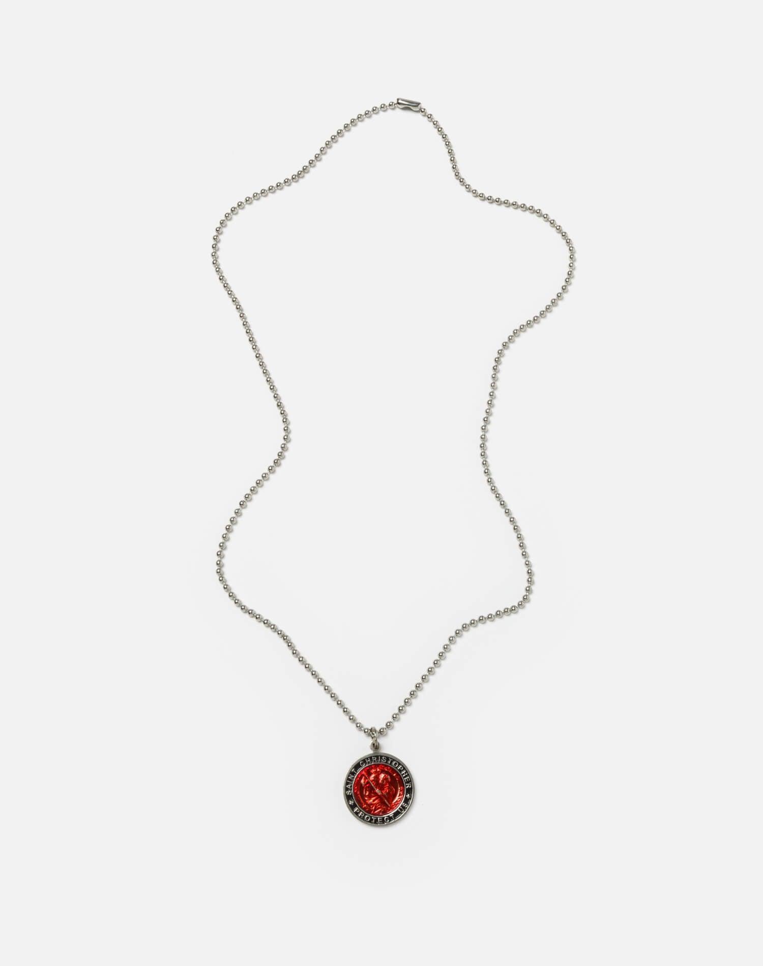 1970s St. Christopher Charm Pendant Surfer Medal Necklace Female Product Image