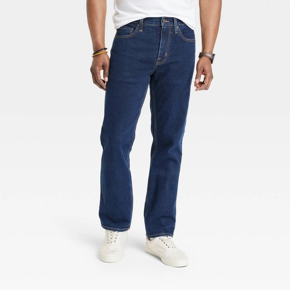 Mens Straight Fit Jeans - Goodfellow & Co Navy Denim 32x30 Product Image