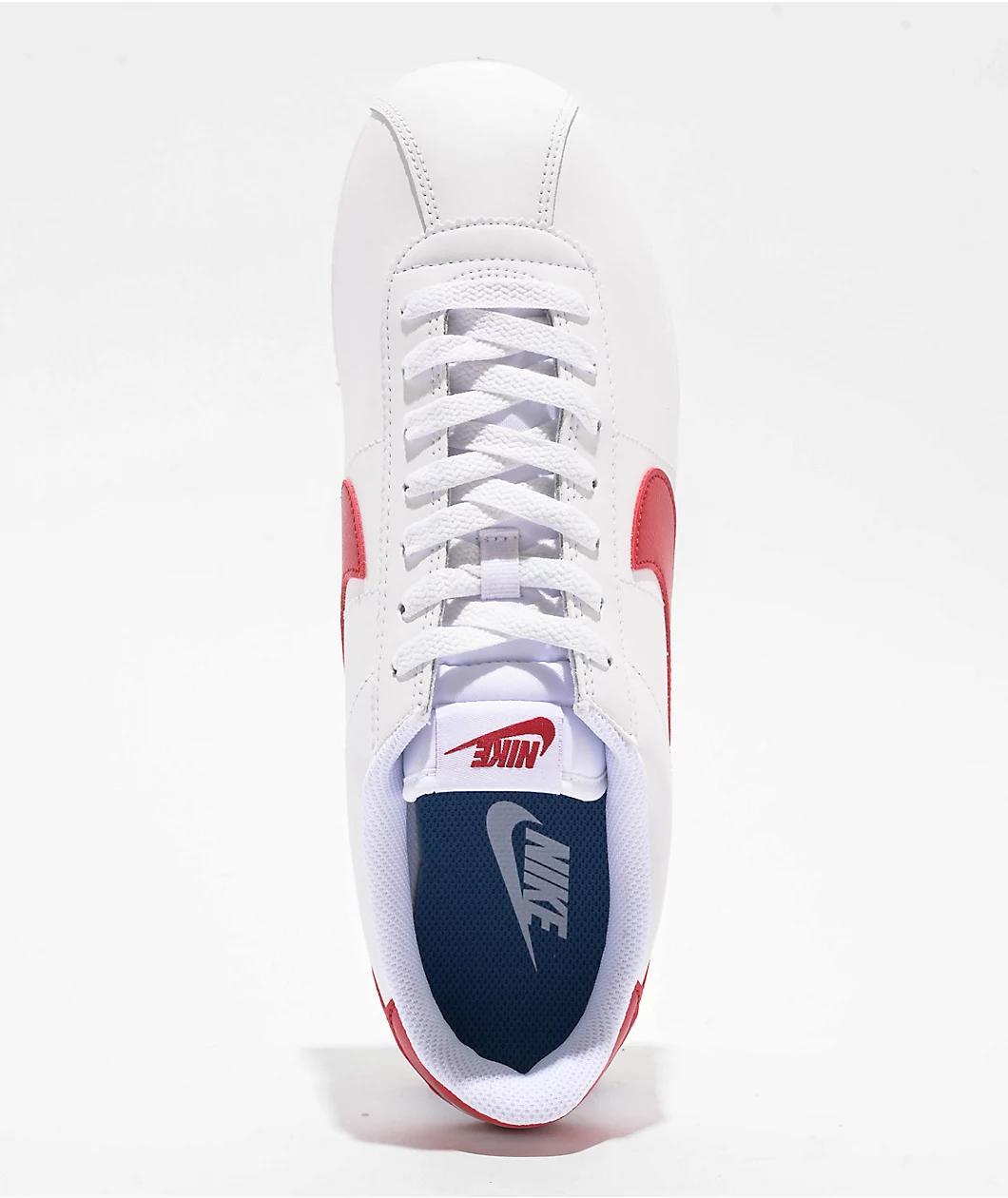 Nike Cortez White, Varsity Blue & Varsity Red Shoes Product Image