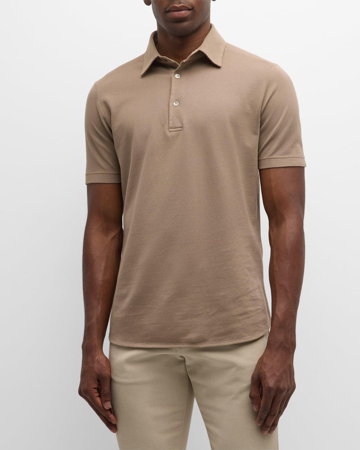 Mens Cotton Pique Polo Shirt Product Image