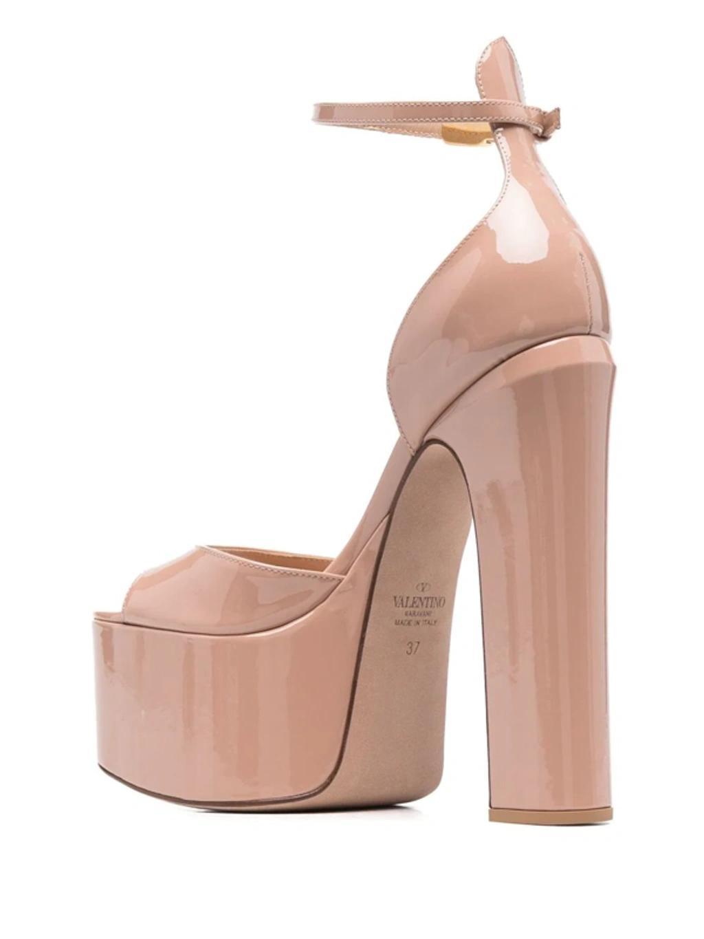 VALENTINO GARAVANI Tan-go Patent Leather Sandals In Rose Cannelle Product Image
