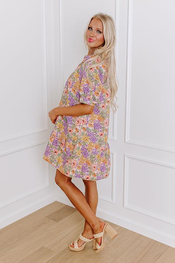 Floral Paradise Button Down Mini Dress Product Image