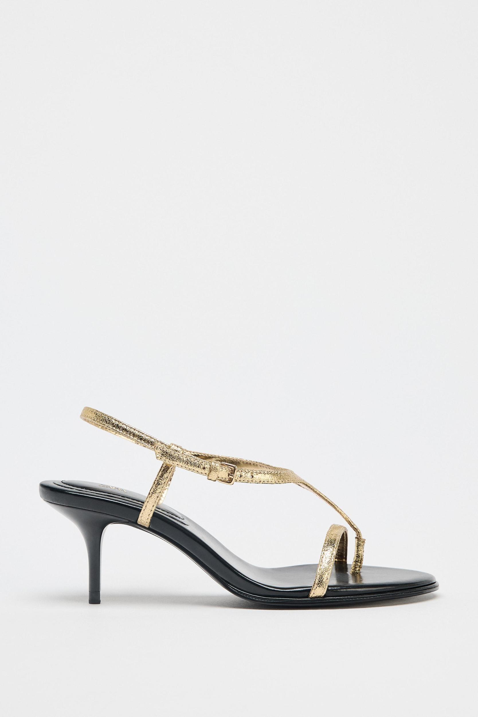 METALLIC STRAPPY SANDALS Product Image