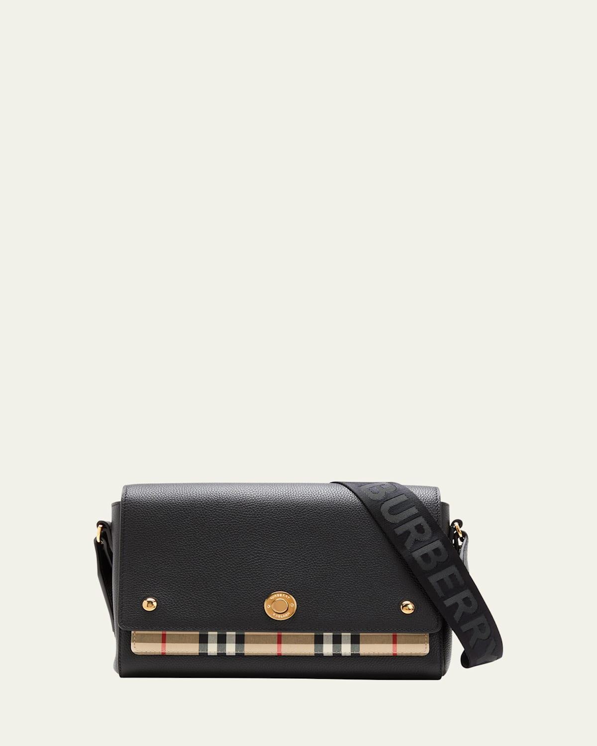 Womens Medium Note Leather & Vintage Check Crossbody Bag Product Image