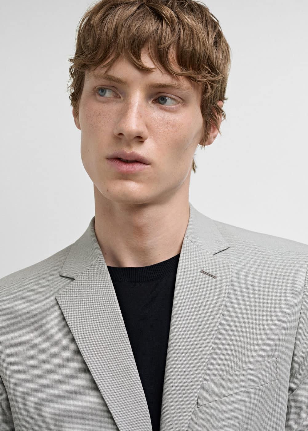 Super slim-fit suit jacket in stretch fabric - Men | MANGO USA Product Image