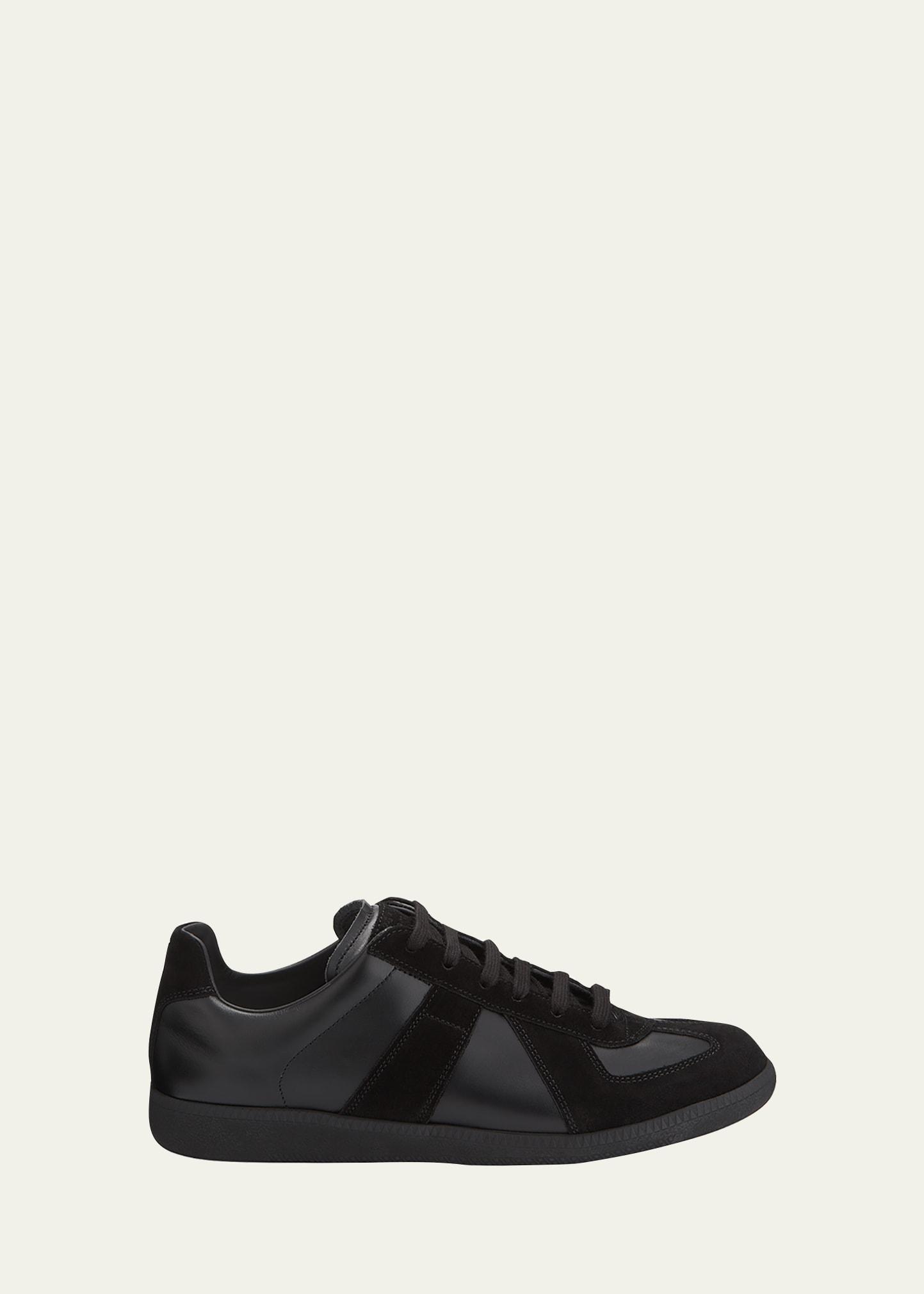 Men's Replica Leather Suede Low-Top Sneakers Product Image