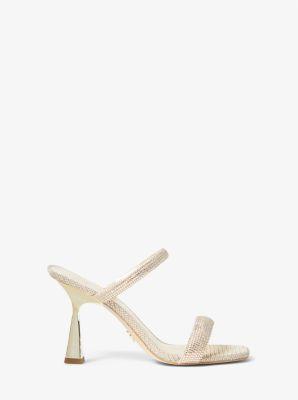 Clara Embellished Metallic Glitter Chain-Mesh Sandal Product Image
