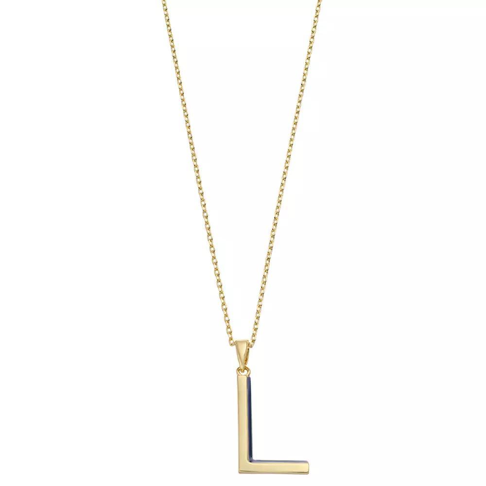 City Luxe Gold Tone Initial Charm Pendant Necklace, Womens Gold Tone L Product Image
