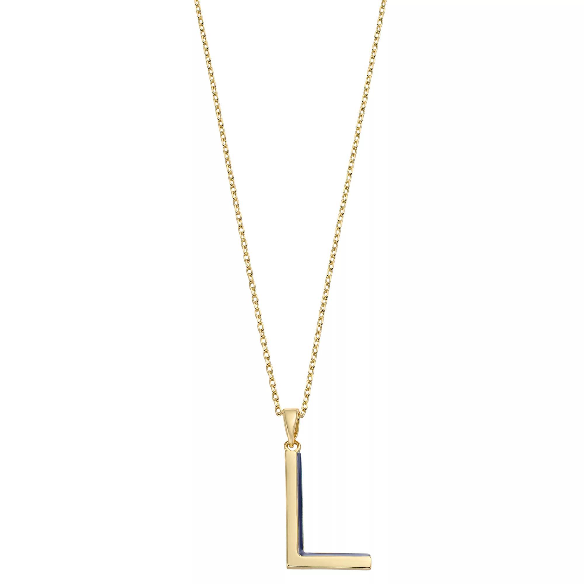 City Luxe Gold Tone Initial Charm Pendant Necklace, Womens Gold Tone L Product Image