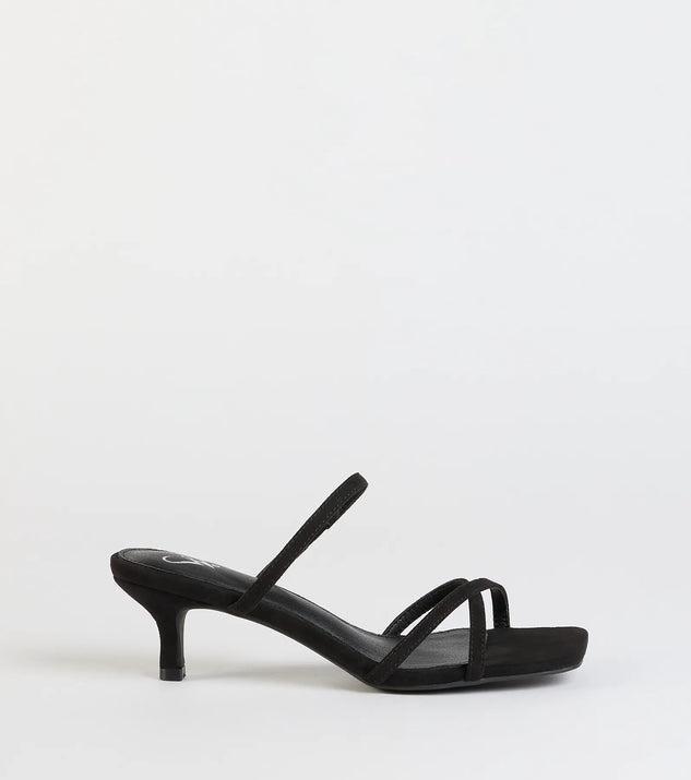 Chic Strappy Kitten Stiletto Heels Product Image