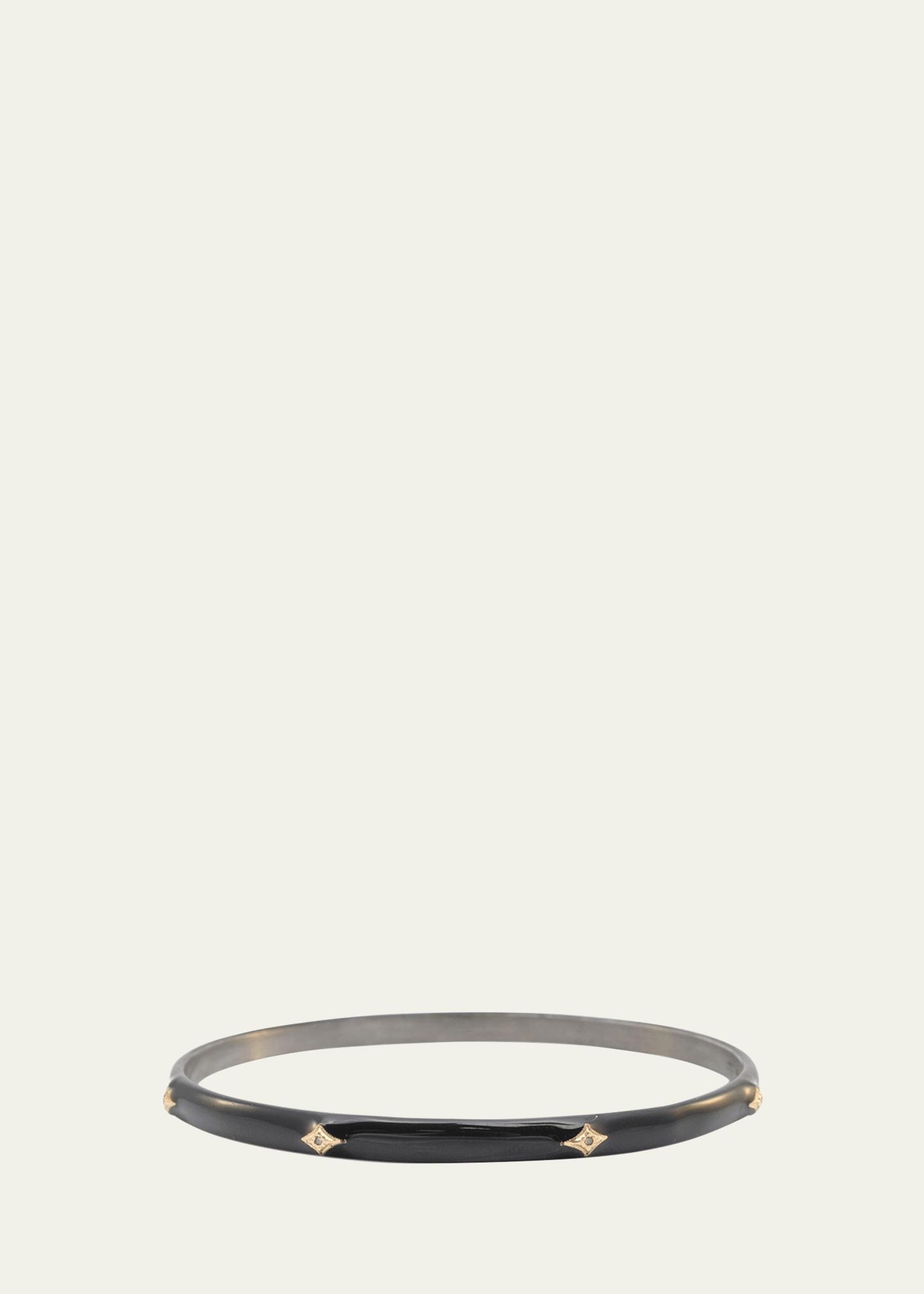 New World Diamond and Enamel Bangle, Black Product Image