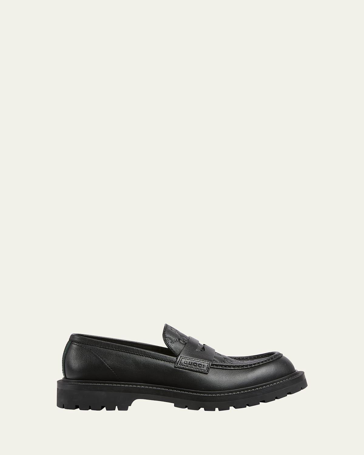 Mens Miart Logo-Embossed Leather Loafers Product Image