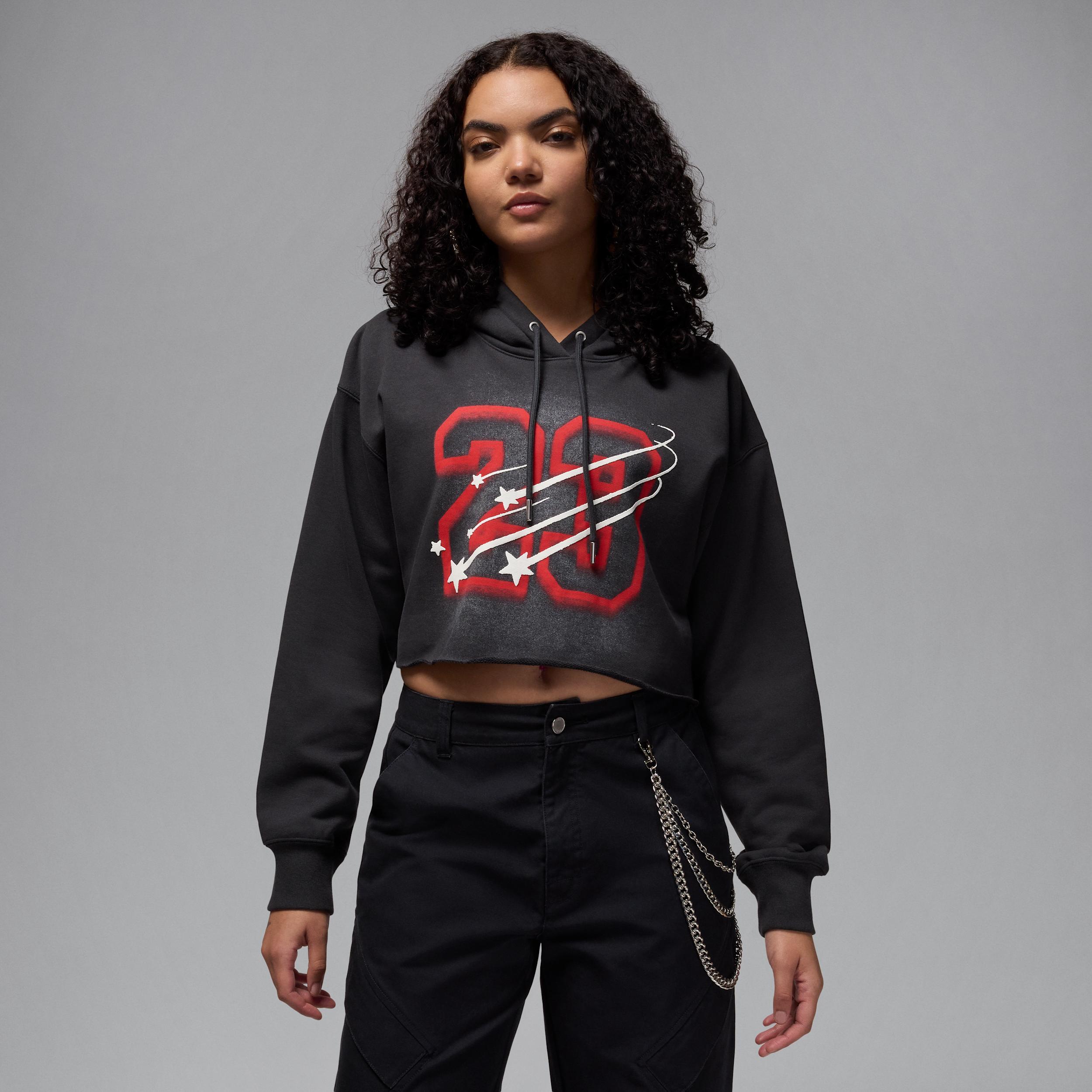 Women's Jordan Flight Fleece Cropped Satin-Lined Hoodie Product Image