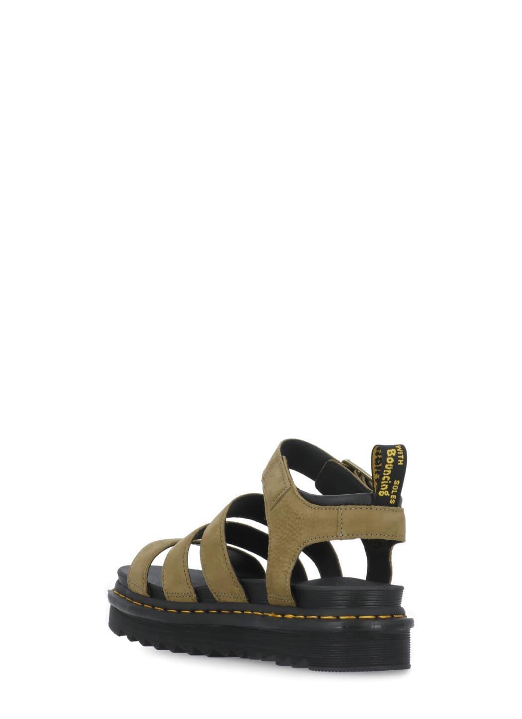 DR. MARTENS' Dr. Martens Blaire Nabuk Strap Sandals In Green Product Image